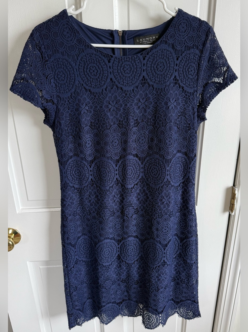 Laundry by Shelli Segal Navy Lace Sheath Dress Size‎ 10 Cocktail Party